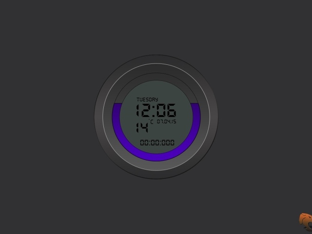 Электронные часы на сером фоне