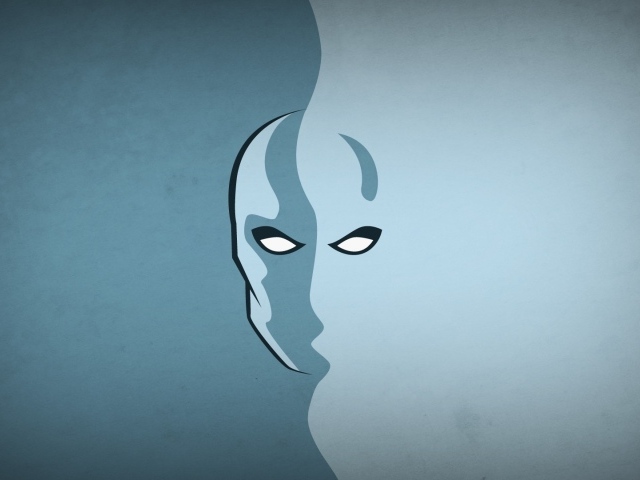 Лицо Серебряного Сёрфера, серый фон