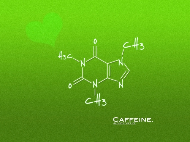 Формула кофе, зеленый фон