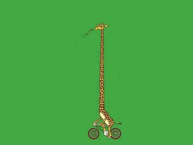 Жираф на велосипеде