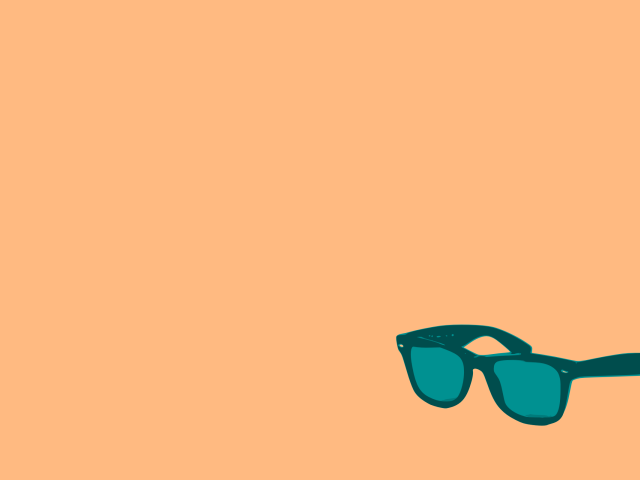 Очки, оранжевый фон