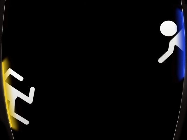 Переход через портал, черный фон