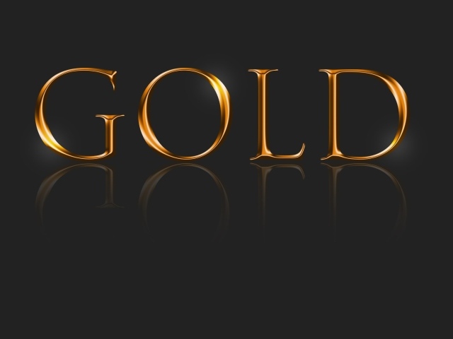 Надпись Золото на сером фоне