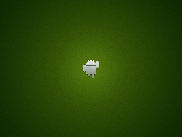 Серый андроид на зеленом фоне