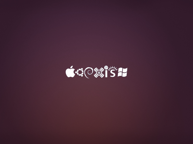 Значки операционных систем на фиолетовом фоне