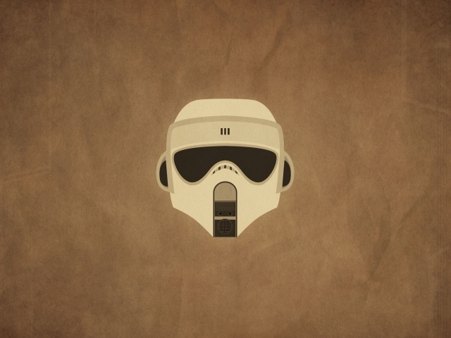 Маска из Звездных войн, коричневый фон