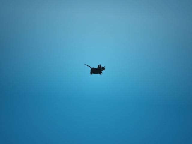 Мышка, голубой фон