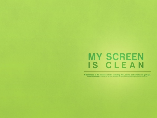 Мой экран чист, зеленый фон