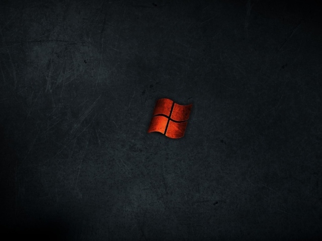 Оранжевый флажок Microsoft Windows на черном фоне