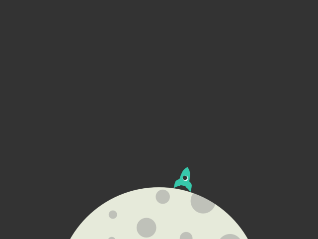 Ракета на Луне, серый фон