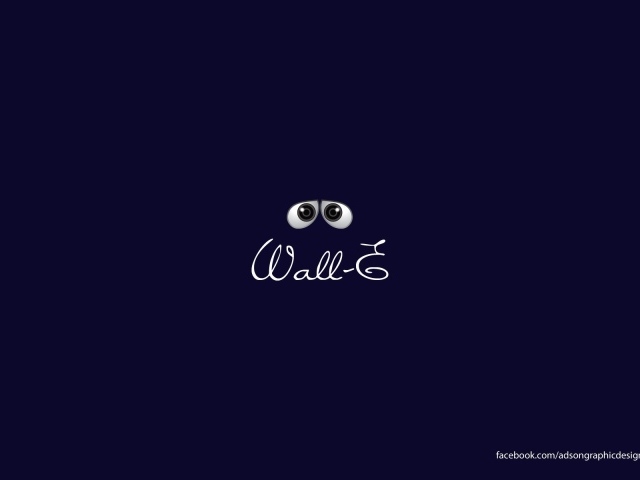 Подпись WALL·E, синий фон