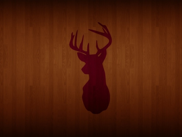 Силуэт оленя на паркете