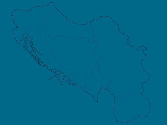 Контуры Югославии, голубой фон