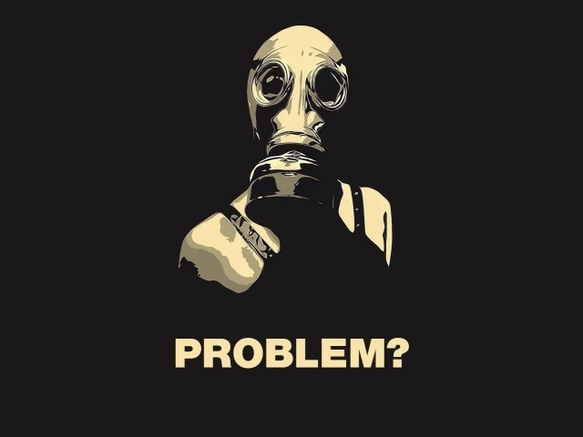 Человек в маске, черный фон