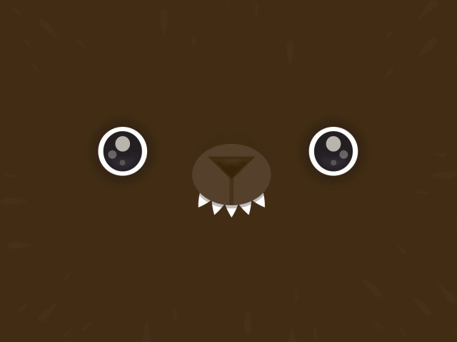 Мордочка медведя, коричневый фон