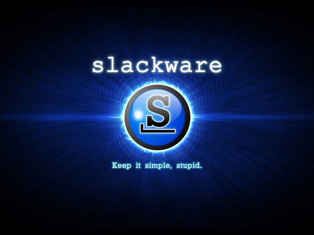 Операционная система Slackware, синий фон