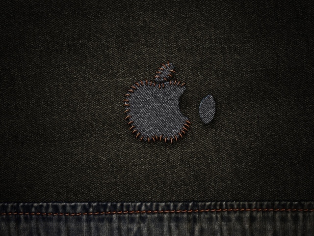 Заплатка на джинсах, символ Эппл