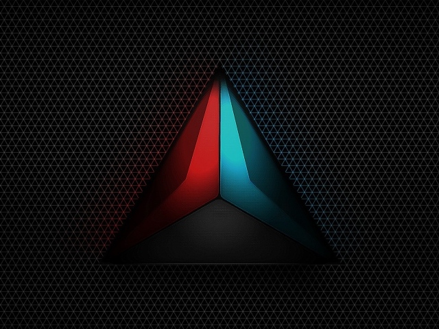 Треугольный логотип на черном фоне