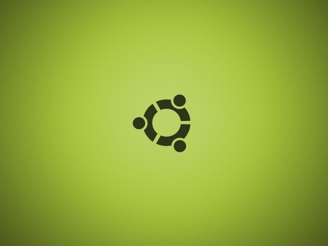 Черный символ Ubuntu на зеленом фоне