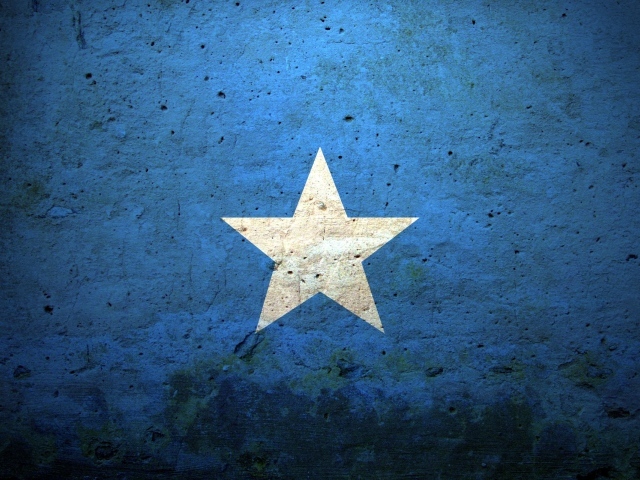 Белая звезда, голубой фон