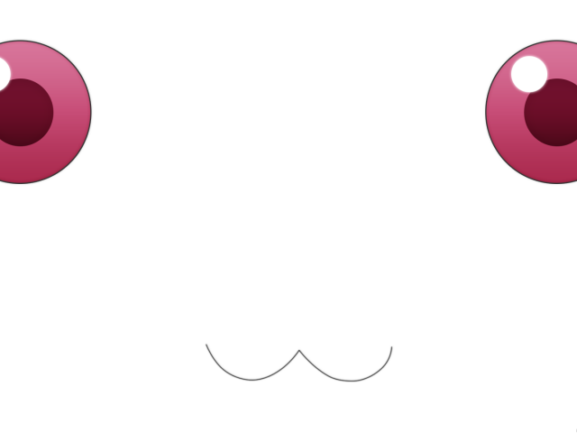 Белый фон, волшебный кот из аниме Девочка-волшебница Мадока