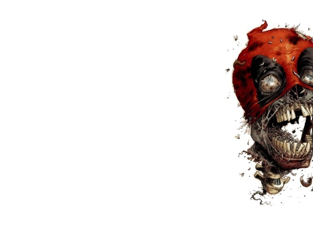 Зомби в маске, белый фон