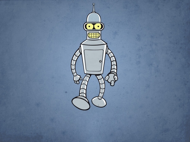 Робот Бендер, голубой фон