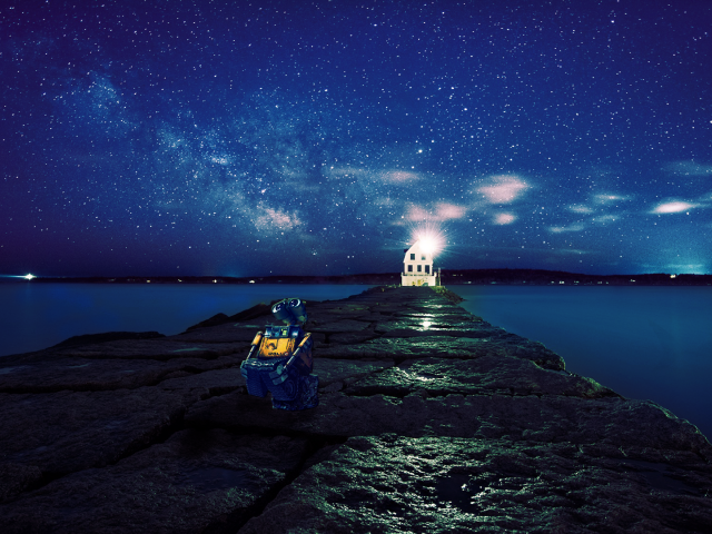 Робот WALL·E под звездным небом