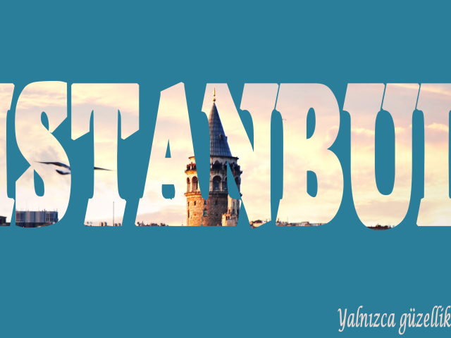 Галатская башня на названии Стамбула