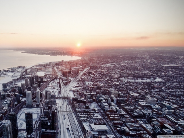 Панорама Торонто на закате