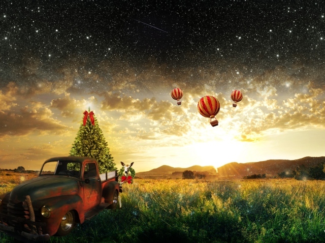 Воздушные шары улетают к звездам