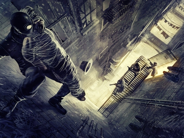 Черный Человек паук на стене