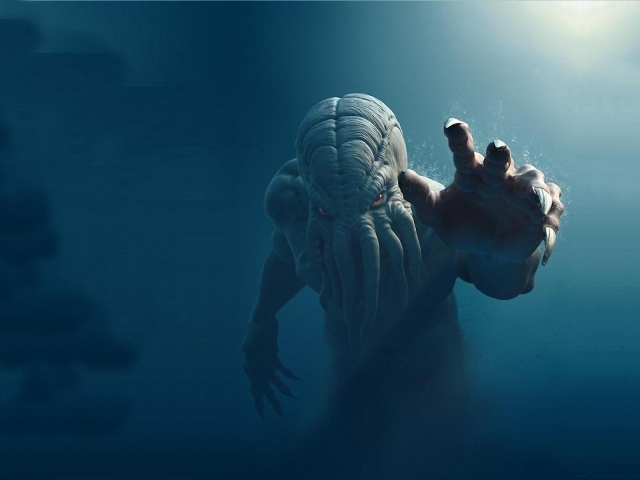 Монстр Ктулху на дне моря