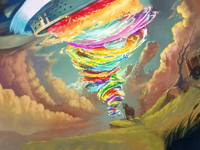 Фантастическое радужное торнадо