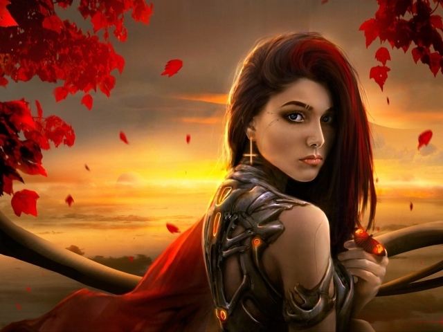 Фэнтези девушка в железных латах