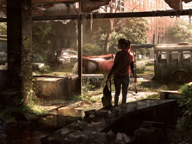 Девушка в поисках пропитания после апокалипсиса