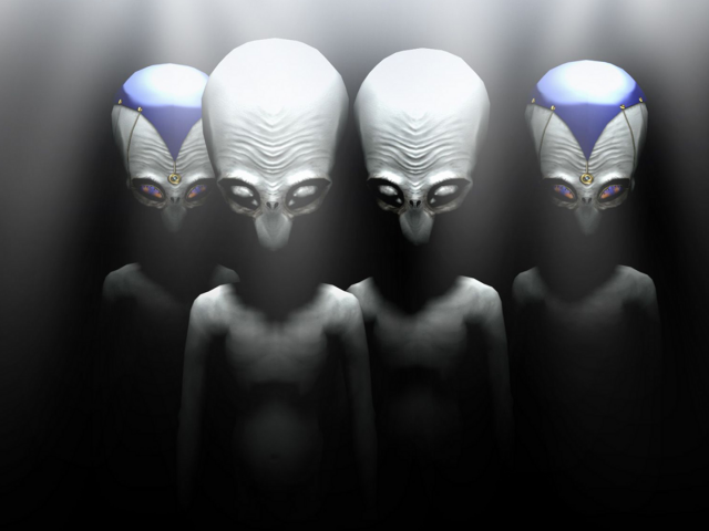 Серые пришельцы в лучах света