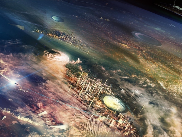 Огромные города на поверхности планеты