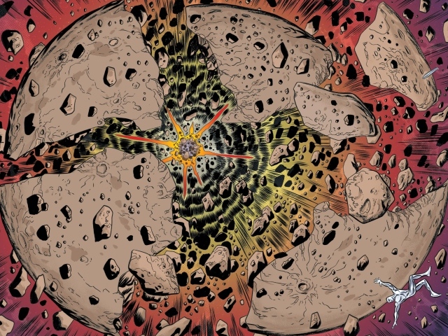 Серебряный Сёрфер у разрушенной Луны