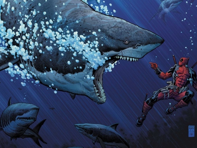 Супергерой против акул, комикс