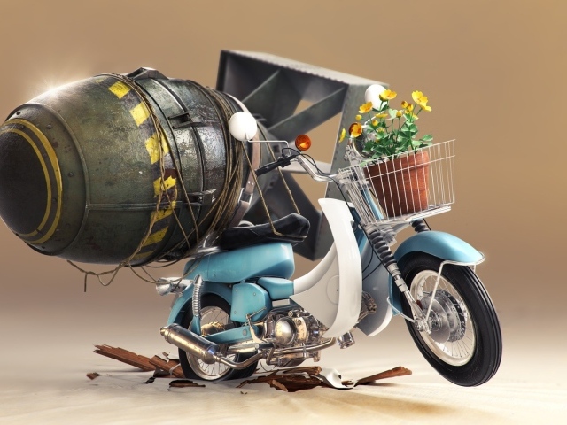 Атомная бомба на мотороллере