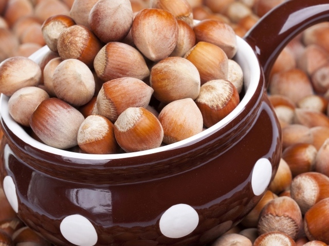 Лесные орехи в чашке