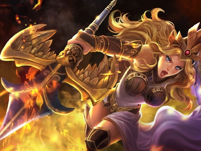 Афина с копьем, игра Smite