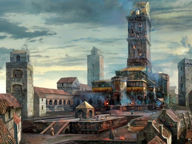 Городская площадь в игре The Witcher 3 Wild Hunt