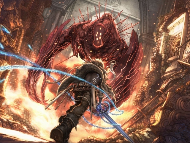 Сражение в компьютерной игре The Last Story