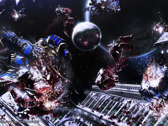 Погибшие солдаты в космосе, игра Warhammer 40000
