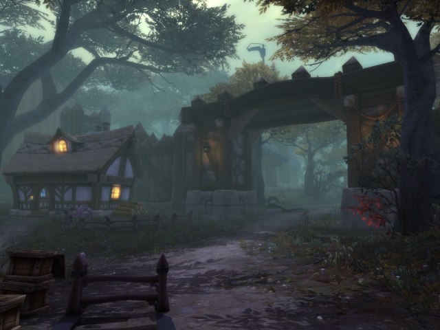 Ворота деревни в игре World of Warcraft Warlords of Draenor