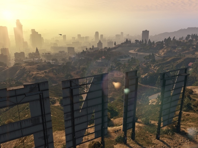 Буквы на холме над городом, игра Grand Theft Auto V
