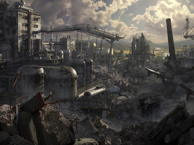 Руины большого завода