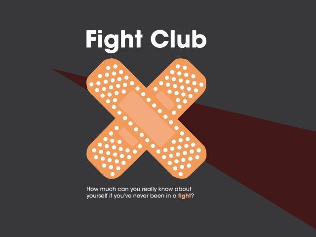 Пластыри на постере фильма Бойцовский клуб